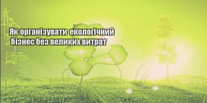 yak organizuvaty ekologichnyj biznes bez velykyh vytrat